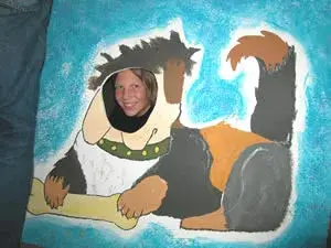 Ein Gemälde eines Hundes. – Jugend und Hund Lager 2003 in Lenzerheide